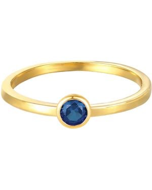 The Jewellery Stockroom Plated Birthstone Cz Rubover Ring - Metallic