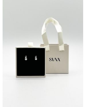 SVNX Pearl Diamante Earrings - White