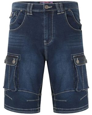 KAM Jeanswear Kam Big & Tall Denim Cargo Shorts - Blue