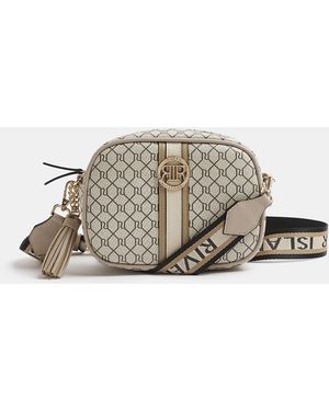River Island Crossbody Bag Ri Monogram Print - White