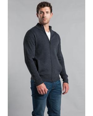 Kensington Eastside Recycled Cotton Blend Zip-Through Cardigan - Blue