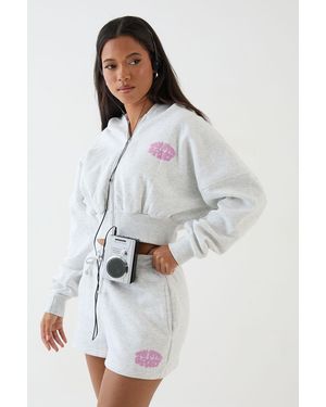 DSGN Studio Sport Bubble Slogan Sweat Short - White