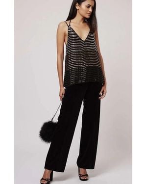TOPSHOP Beaded Party Cami Top - Black