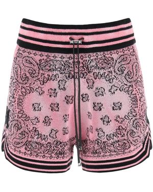 Amiri Bandana Basketball Shorts Knitwear Cotton - Red