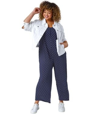 Roman Curve Cotton Denim Jacket - Blue