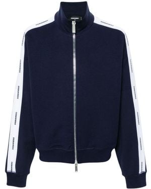 DSquared² Logo Tape Track Jacket Cotton - Blue