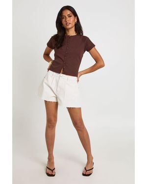 Boohoo Flippy Wide Leg Denim Short - Multicolour