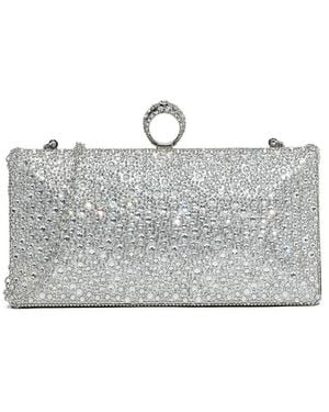 Where's That From Wheres 'Tova' Small Clutch Diamante Bag - White