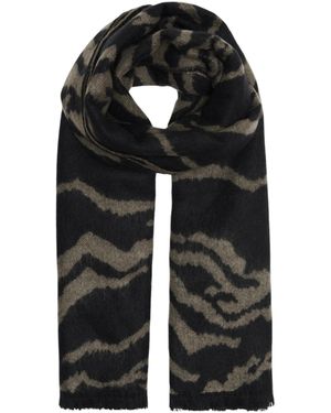 ONLY Zebra Print Gebreide Sjaal Zacht Winter Accessoire - Zwart
