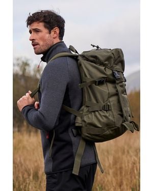 Mountain Warehouse 'High' Backpack With Multiple Pockets & Padded Airmesh Back Travel Bag - Green