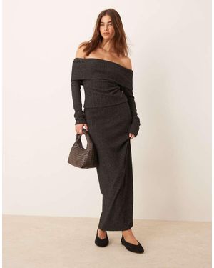 Miss Selfridge Chunky Brushed Rib Maxi Skirt - Natural