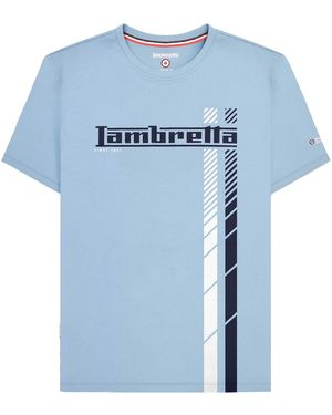 Lambretta Ss25 Racing Stripe Big & Tall T-Shirt (Sky) Cotton - Blue