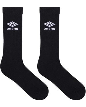 Umbro Staple 1/2 Cushioned Terrycloth Sports Socks (Pack Of 3) - Black