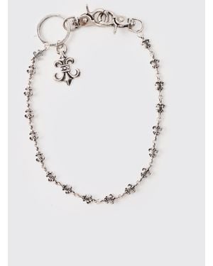 BoohooMAN Jean Chain With Anchor Hardware - White