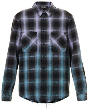 Amiri Long Sleeve Plaid Shirt - Blue
