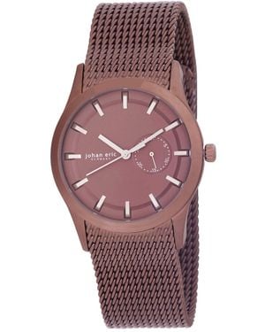 Johan Eric Agers¸ Dial W Date Sub-Dial Watch, Ip Case & Mesh Bracelet Stainless Steel - Red
