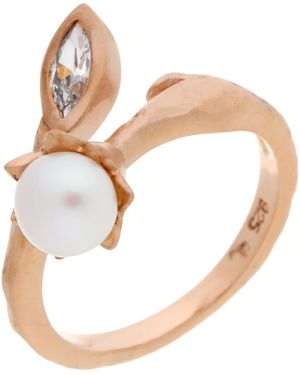 Orphelia Ladies Embellished 925 Sterling Ring - White
