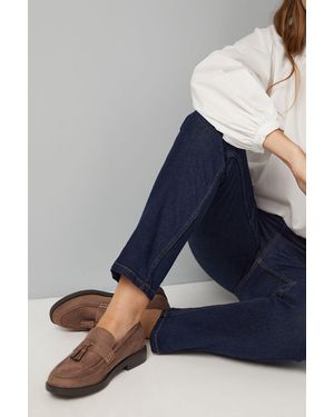 Good for the Sole Wide Fit Paula Faux Suede Tassel Loafers - Blue
