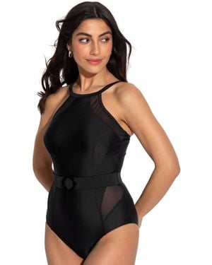 Pour Moi Shoreline Belted Control Swimsuit - Black