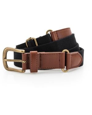 Asquith & Fox Faux Leather And Canvas Belt - Brown