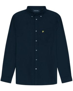 Lyle & Scott Dark Long Sleeve Shirt Cotton - Blue
