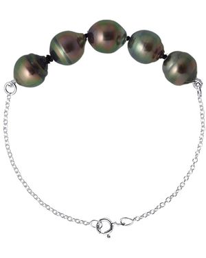 Ateliers Saint Germain Bracelet Real Cultured Tahiti Pearls Circled 8-9 Mm - Metallic