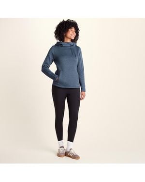 TOG24 Acer Oversized Supersoft Knitlook Fleece Hoody - Blue
