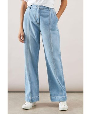 Wallis Denim Seam Detail Relaxed Jeans - Blue