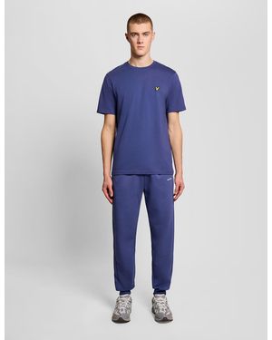 Lyle & Scott Cotton Blend Script Jogger - Blue