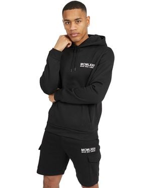 Brave Soul Hoodie & Cargo Short Co-Ord Set - Black