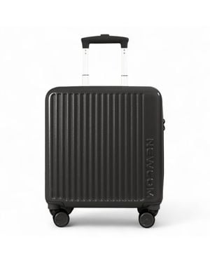Infinity Leather Hard Shell Cabin 44 X 22 X 38 Cm Tsa Secure Luggage Suitcase Suitable For Easyjet, Ryanair Abs - Black
