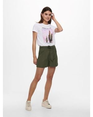 ONLY Lemon Rib Woven Shorts - White