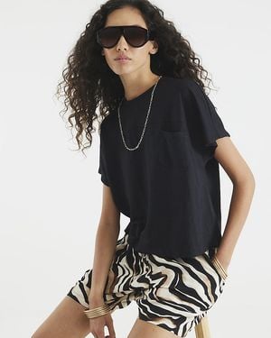 River Island T-Shirt Chest Pocket - Black