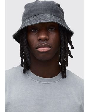BoohooMAN Washed Bucket Hat - Black