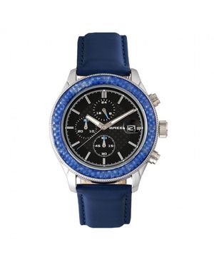 Breed Maverick Chronograph Leather-Band Watch W/Date - Blue
