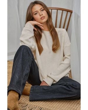 Hiccup Cosy Crew Neck Knit Jumper - White