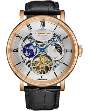 Stuhrling Dual Time Automatic Majestic Skeleton - Grey
