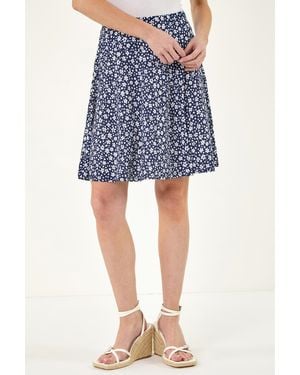 Roman Ditsy Floral Skater Skirt - Blue