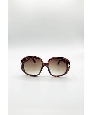 SVNX Bold Round Oversized Sunglasses - Brown