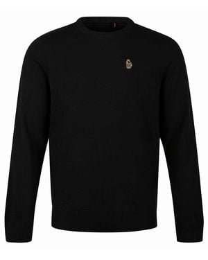Luke 1977 Gerard 3 Crew Neck Knitted Jumper - Black