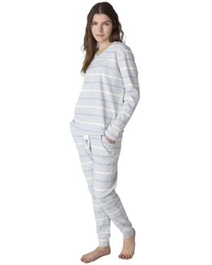 J&j Brothers Jjbfp1600 Long-Sleeved V-Neck Cotton Pyjamas - Grey