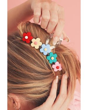 Azura Exchange Bloemen Haarspeld Meerkleurige Hars - Roze