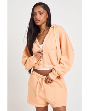 Boohoo Washed Loopback Sweat Short - Natural