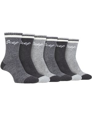 Jeep Ladies 6 Pack Walking Boot Socks - Black