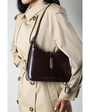 Where's That From Grivya Leather Shoulder Bag With Trim Detail - Natural