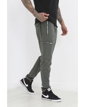 Brave Soul 'Baker' Elasticated Waist Utility Trousers - Black