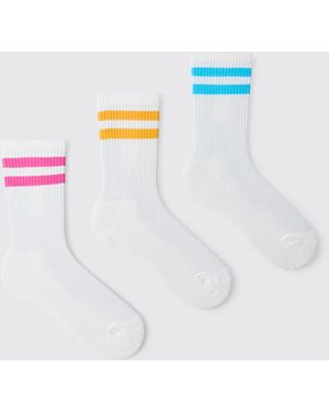 BoohooMAN 3 Pack Striped Socks - Blue