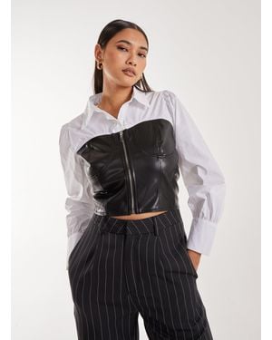 Pink Vanilla Double Layer Corset Shirt - Grey