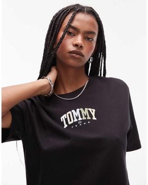 Tommy Hilfiger Neutral Varsity Logo T-Shirt - Black