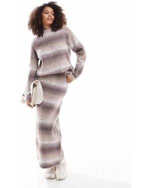Y.A.S Ombre Knitted Maxi Skirt Co-Ord - Brown